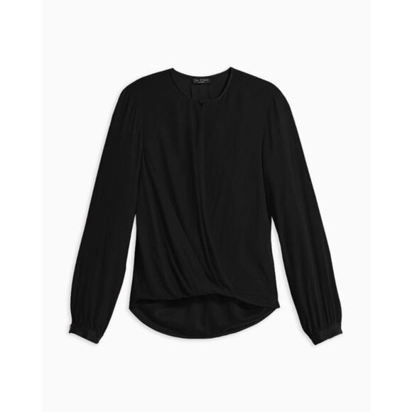 NWOT Rag and Bone Lora women black Silk Blouse  Relaxed Top size S - Picture 2 of 11